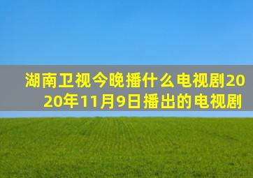 湖南卫视今晚播什么电视剧2020年11月9日播出的电视剧