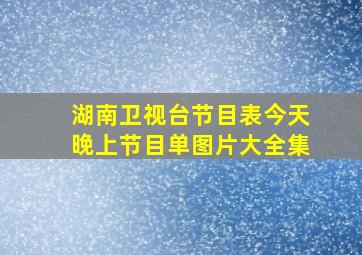 湖南卫视台节目表今天晚上节目单图片大全集