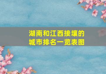 湖南和江西接壤的城市排名一览表图