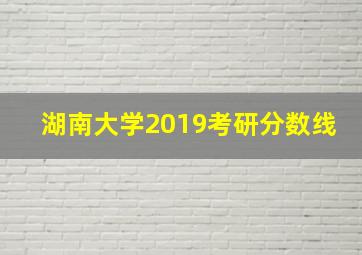 湖南大学2019考研分数线