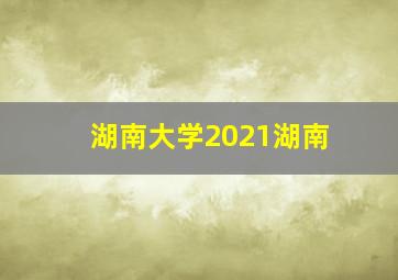 湖南大学2021湖南