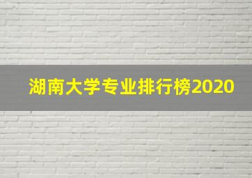 湖南大学专业排行榜2020