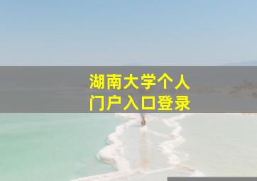 湖南大学个人门户入口登录