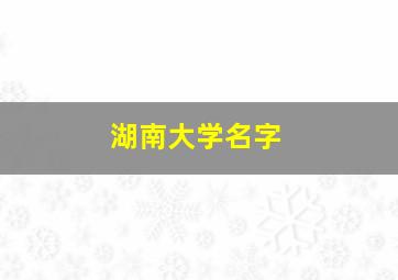 湖南大学名字