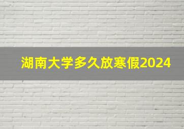 湖南大学多久放寒假2024