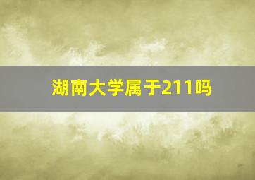 湖南大学属于211吗