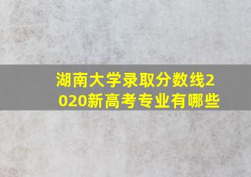 湖南大学录取分数线2020新高考专业有哪些