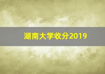 湖南大学收分2019