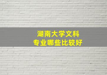 湖南大学文科专业哪些比较好