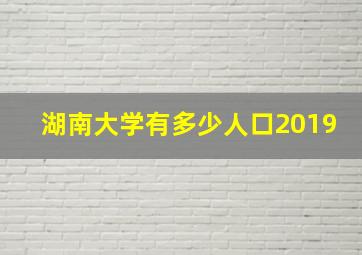 湖南大学有多少人口2019