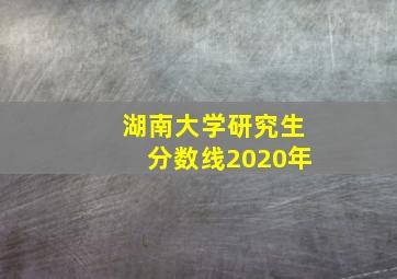 湖南大学研究生分数线2020年