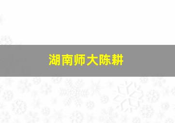 湖南师大陈耕