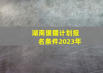 湖南援疆计划报名条件2023年