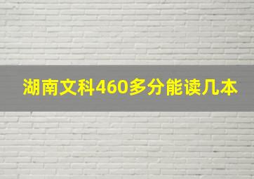 湖南文科460多分能读几本