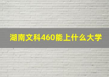 湖南文科460能上什么大学