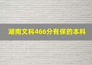 湖南文科466分有保的本科