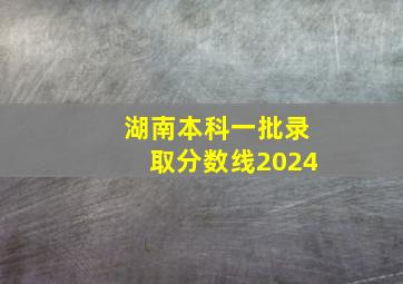 湖南本科一批录取分数线2024