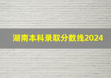 湖南本科录取分数线2024