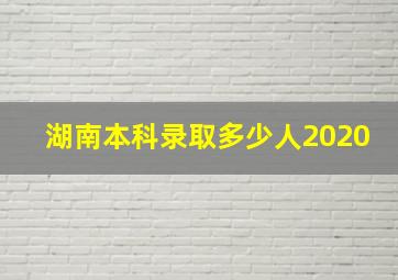 湖南本科录取多少人2020