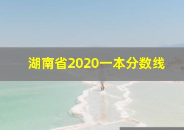 湖南省2020一本分数线