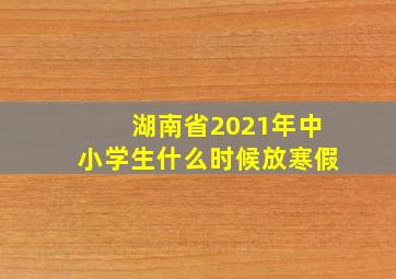 湖南省2021年中小学生什么时候放寒假