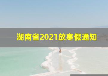 湖南省2021放寒假通知