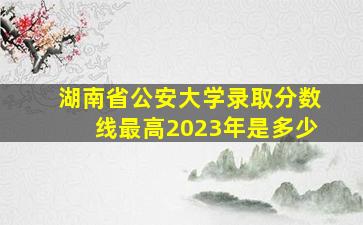 湖南省公安大学录取分数线最高2023年是多少