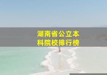 湖南省公立本科院校排行榜