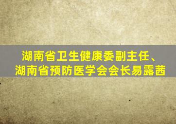 湖南省卫生健康委副主任、湖南省预防医学会会长易露茜