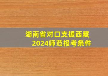 湖南省对口支援西藏2024师范报考条件