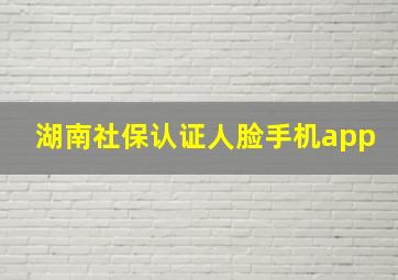 湖南社保认证人脸手机app