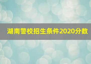 湖南警校招生条件2020分数