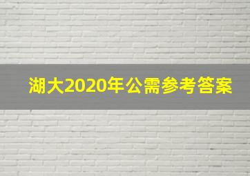 湖大2020年公需参考答案