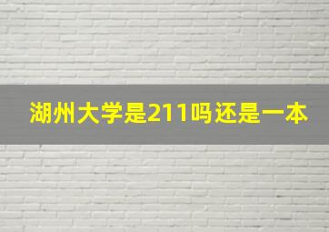 湖州大学是211吗还是一本