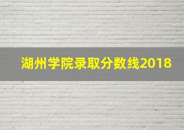 湖州学院录取分数线2018