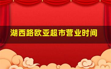 湖西路欧亚超市营业时间