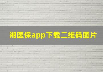 湘医保app下载二维码图片