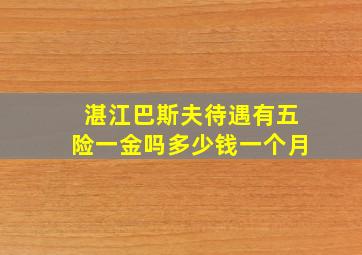 湛江巴斯夫待遇有五险一金吗多少钱一个月