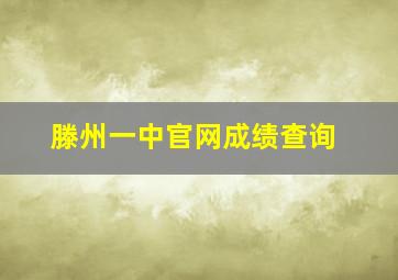 滕州一中官网成绩查询