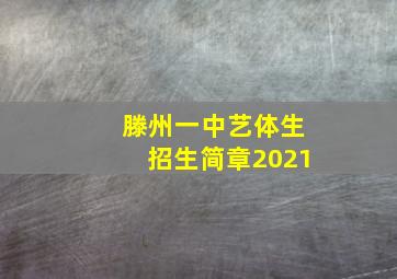 滕州一中艺体生招生简章2021