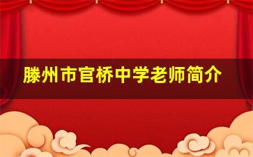 滕州市官桥中学老师简介