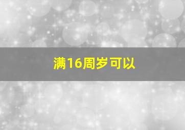 满16周岁可以