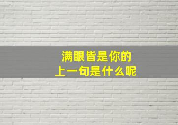 满眼皆是你的上一句是什么呢