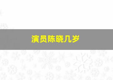 演员陈晓几岁