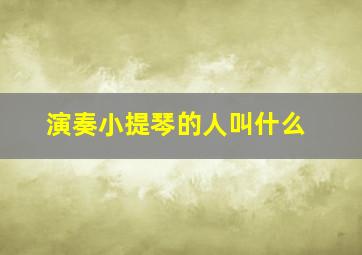 演奏小提琴的人叫什么