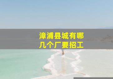 漳浦县城有哪几个厂要招工