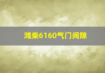 潍柴6160气门间隙