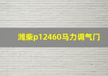 潍柴p12460马力调气门