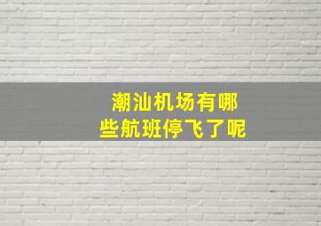 潮汕机场有哪些航班停飞了呢