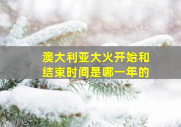 澳大利亚大火开始和结束时间是哪一年的